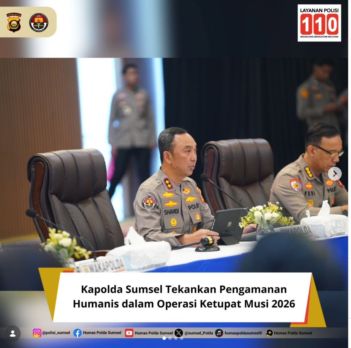 Kapolda Sumsel Tekankan Pelayanan Terbaik untuk Masyarakat